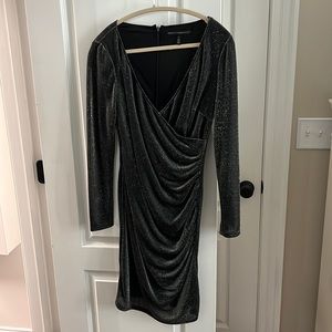 WHBM gunmetal metallic cocktail dress.  Like new, Size 8